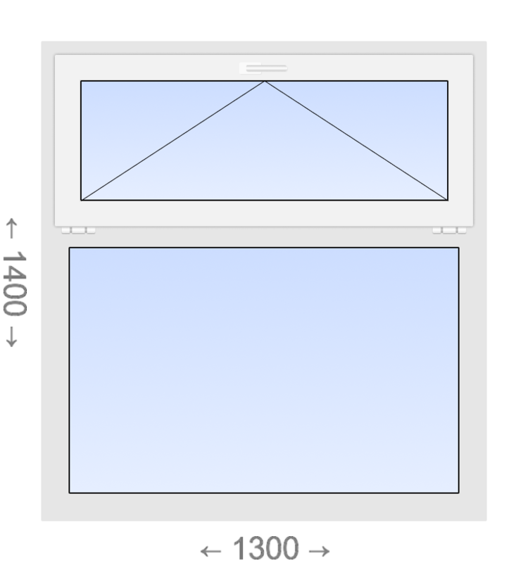 Одностворчатое ПВХ окно с откидной фрамугой 1300x1400 Г 