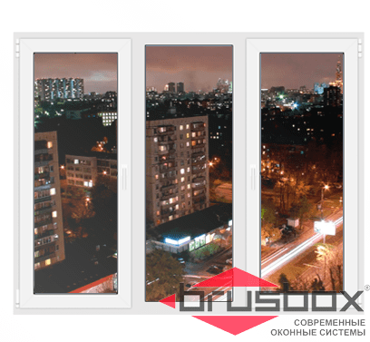 Окна с тремя створками Трёхстворчатые