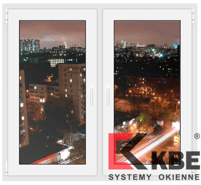 Двухстворчатое окно KBE поворотно-откидное + поворотно в Коркине Двухстворчатое окно KBE поворотно-откидное + поворотно